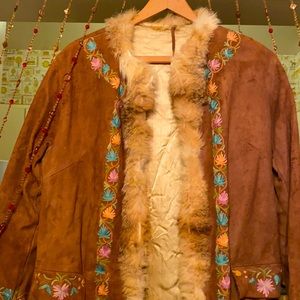 1940cir.NATIVE AMERICAN brillianceExquisitely Handsewn embroidered quilted Coat